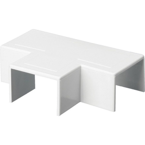 Trunking Mini Flat Tee PVC White (H) 25mm x (D) 16mm