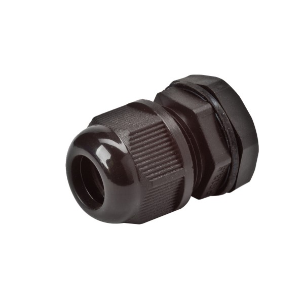 Sealed Cable Gland & Locknut PG13.5 Nylon IP68 Black Clearance Hole 20.4mm Cable Dia 6mm-12mm Gland Length 32mm-41mm