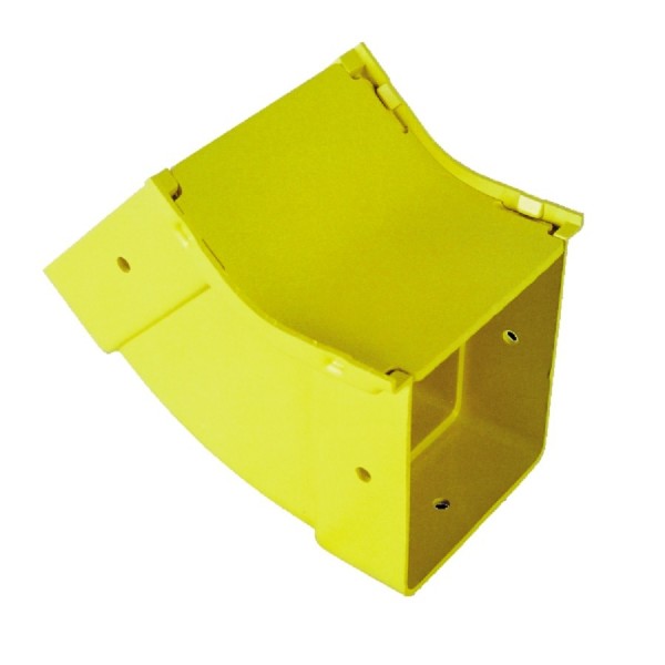 Fibre Ducting Vertical Inside (up) Bend Plastic LSZH 45 Degree c/w Lid Yellow (H) 100mm x (W) 200mm