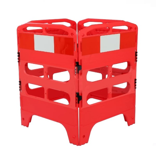 Utility Barrier System 4 Gate Plastic Red/White