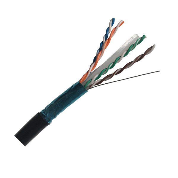 Cat6 Data Cable Solid U/UTP PE External 4 Pair Black 305m