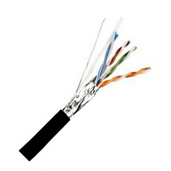 Cat5E Data Cable Solid F/UTP PE External 4 Pair FCA Black 305m