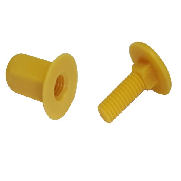 Fibre Ducting Nut and Rivet Bolt with Integral Cap Plastic LSZH F-CNB-YP Yellow