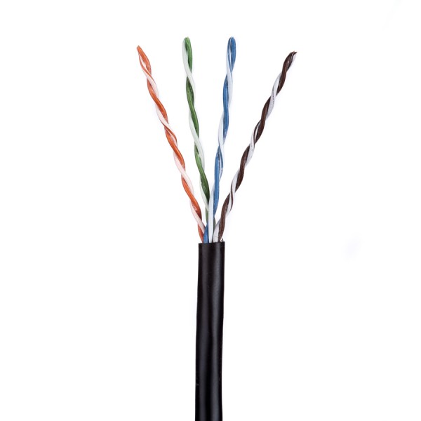Cat5E Data Cable Stranded U/UTP PVC 4 Pair Black 305m