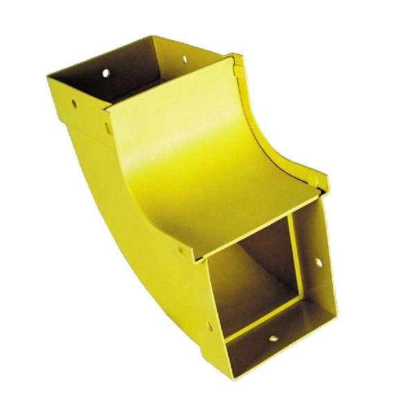 Fibre Ducting Vertical Inside (up) Bend Plastic LSZH 90 Degree c/w Lid Yellow (H) 100mm x (W) 200mm