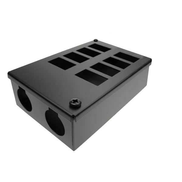 LJ6C Pod Box Horizontal 8 Port 2×4 Black (W) 100mm x (D) 55mm x (L) 250mm Entry Gland 2 x 32mm