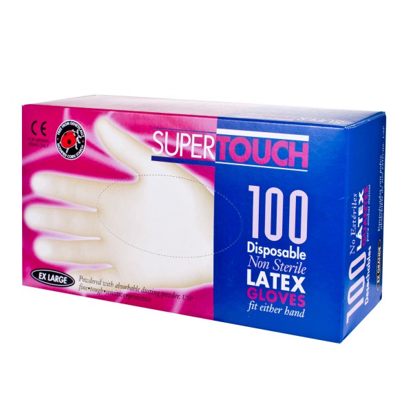 Latex Gloves Lightly Powdered Single Use Size Medium