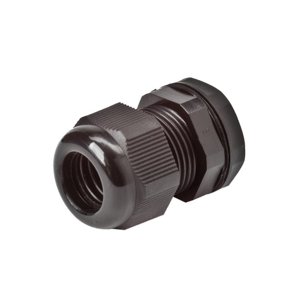 Sealed Cable Gland & Locknut PG11 Nylon IP68 Black Clearance Hole 19mm Cable Dia 5mm-10mm Gland Length 32mm-41mm